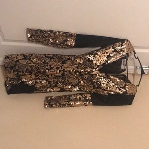 Black & Gold sequins party dress for sale
